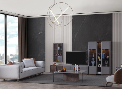 Designer Wohnzimmer Set 7tlg. Modern Wohnwände Wohnzimmer Wandschrank